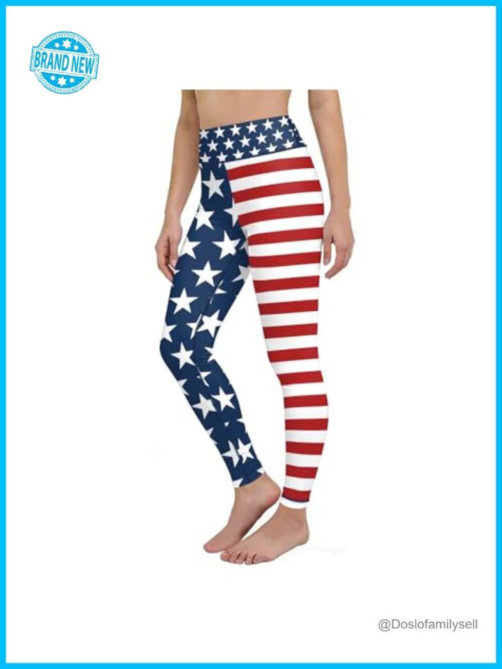 Womens Patriot USA Flag High Waist Flared Yoga Leggings Activewear